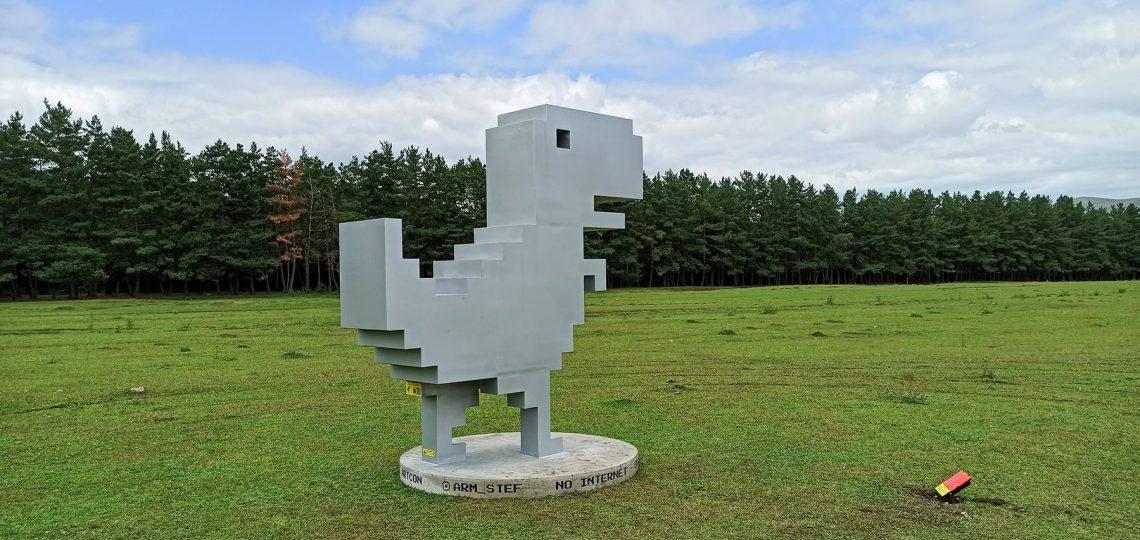 Dinosaur Game statue