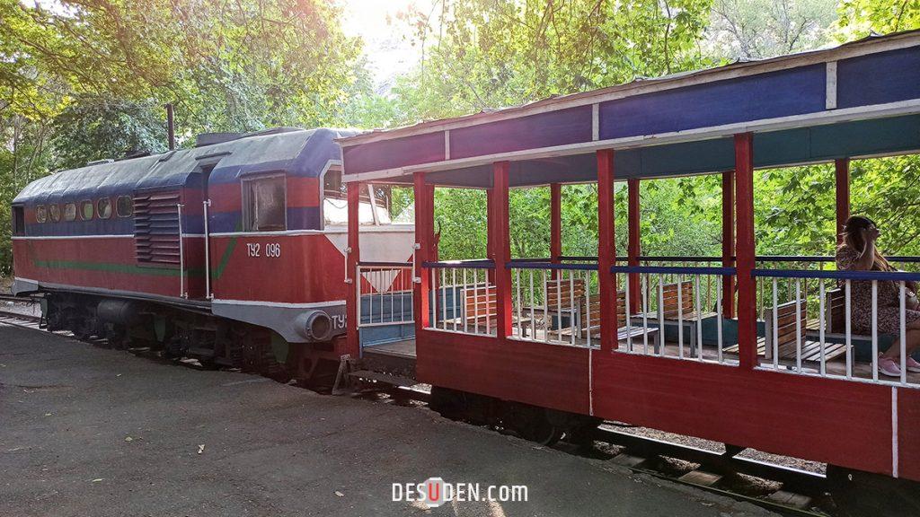 The train parked in Yerevan Children's Railway station