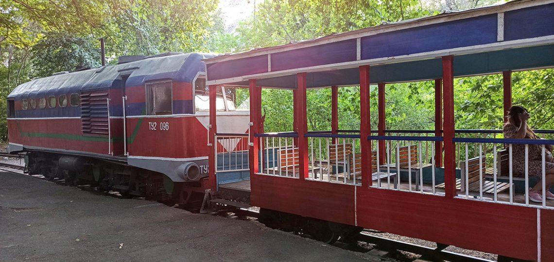 The train parked in Yerevan Children's Railway station