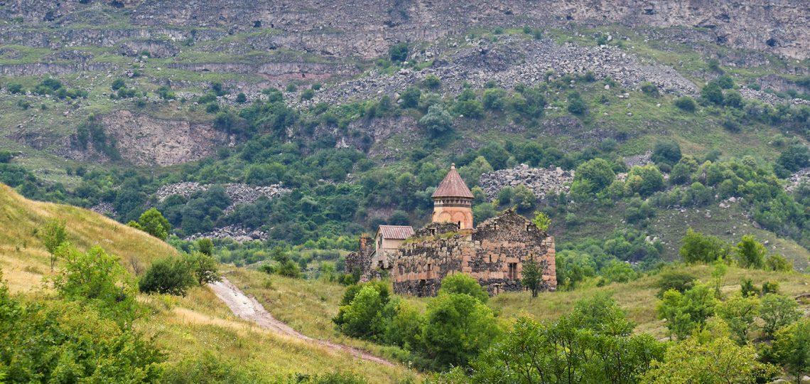 Hnevank monastery in Kurtan canyon, Lori region of Armenia